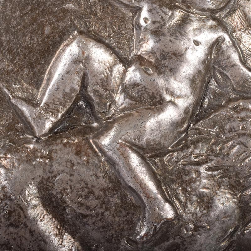 彫刻家　佐藤忠良作　銅板レリーフ　「翔」　額装　M　R8589