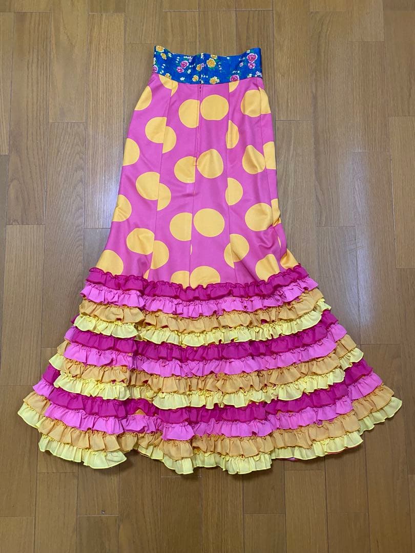 フラメンコ　ハイウェストファルダ　ピンクスカート