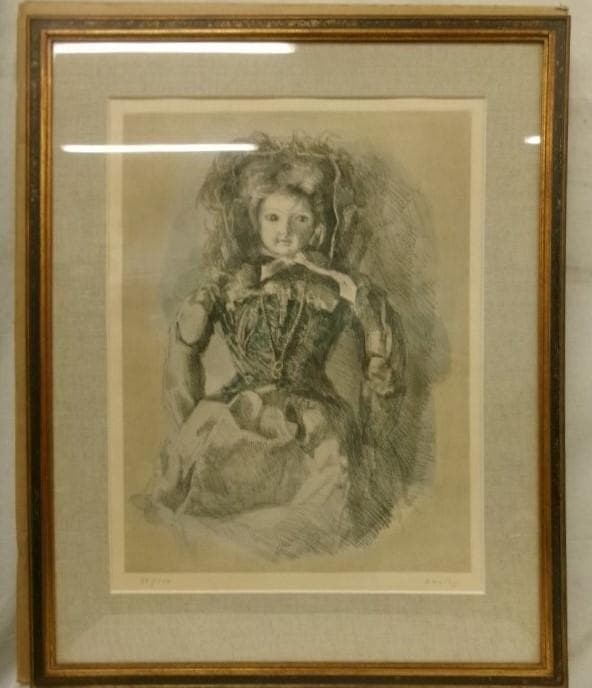 【真作】◆小磯良平『フランス人形』銅版画◆検）東郷青児 高塚省吾 宮永岳彦