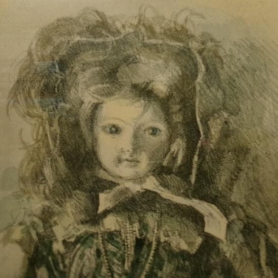 【真作】◆小磯良平『フランス人形』銅版画◆検）東郷青児 高塚省吾 宮永岳彦