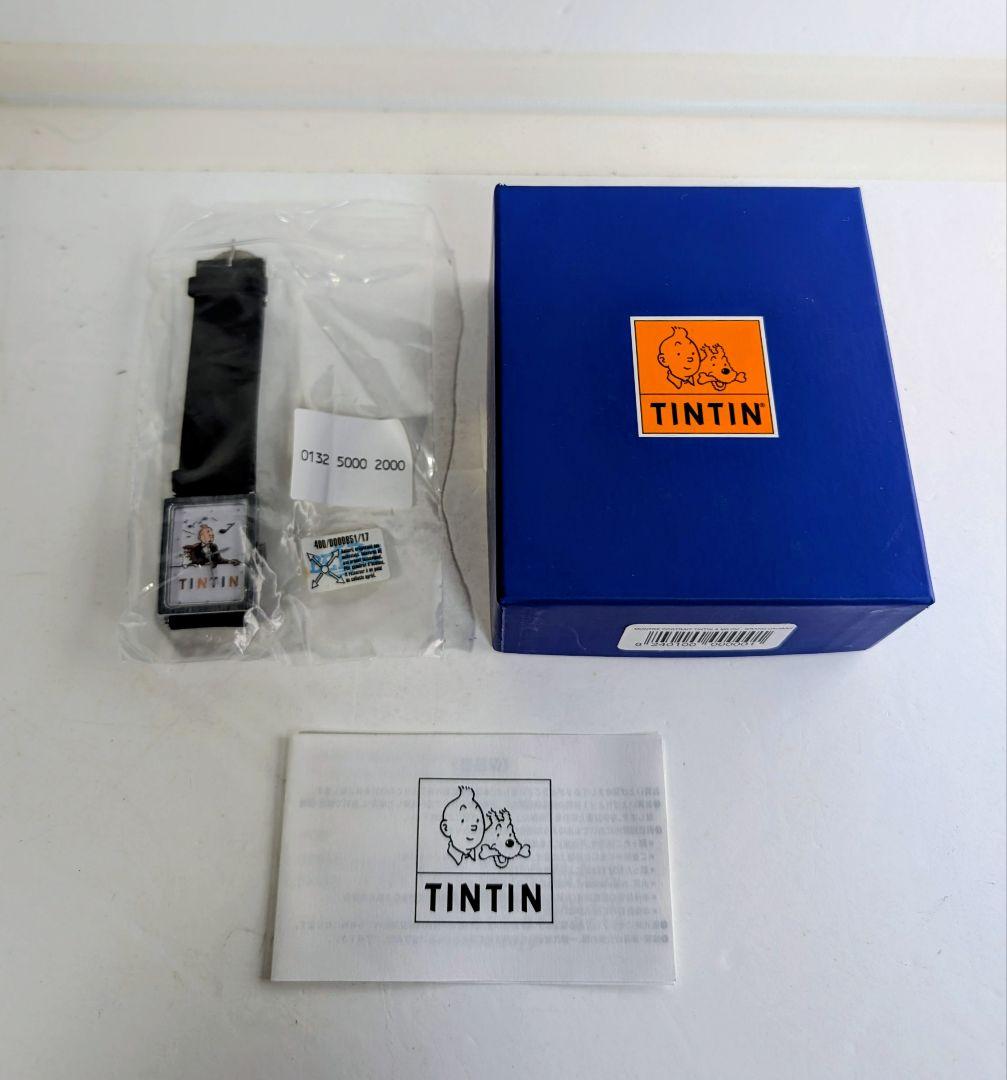 美品〈TINTIN タンタンの冒険 腕時計 スクエア型 2005年フランス製〉