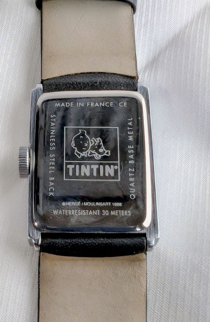 美品〈TINTIN タンタンの冒険 腕時計 スクエア型 2005年フランス製〉