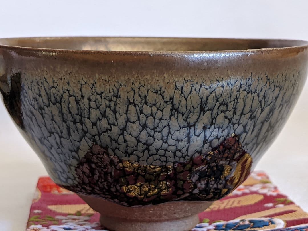 加藤孝俊作　油滴天目　徳利•酒盃セット　骨董品　共箱入