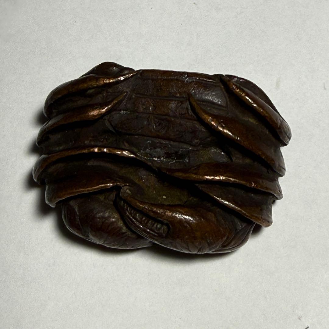 ◆古銅蟹置物 山銅 斗鎮 文鎮 紙抑え 書道具 古玩 文房四宝 江戸時代◆