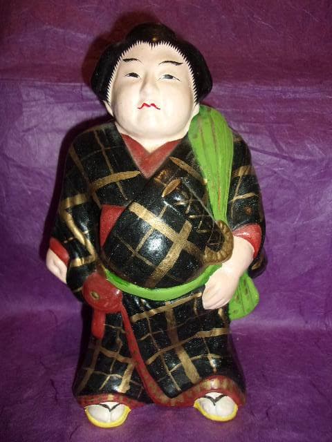 相撲人形２体「伏見人形(京都)＆葛畑人形(兵庫県)」郷土玩具
