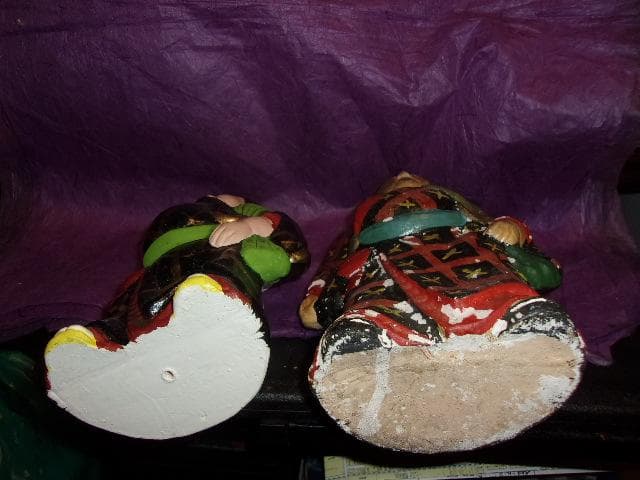 相撲人形２体「伏見人形(京都)＆葛畑人形(兵庫県)」郷土玩具