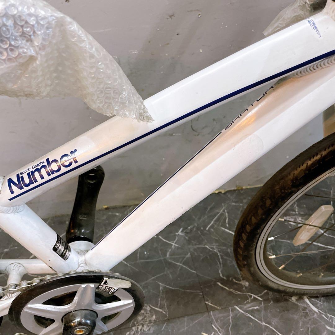 【922】ロードバイク風 子供車 Number ホワイト 補助輪付き