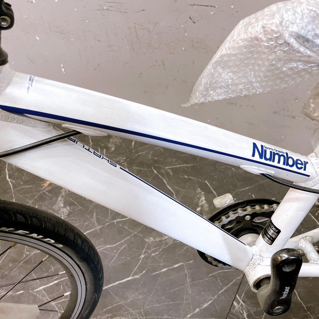 【922】ロードバイク風 子供車 Number ホワイト 補助輪付き