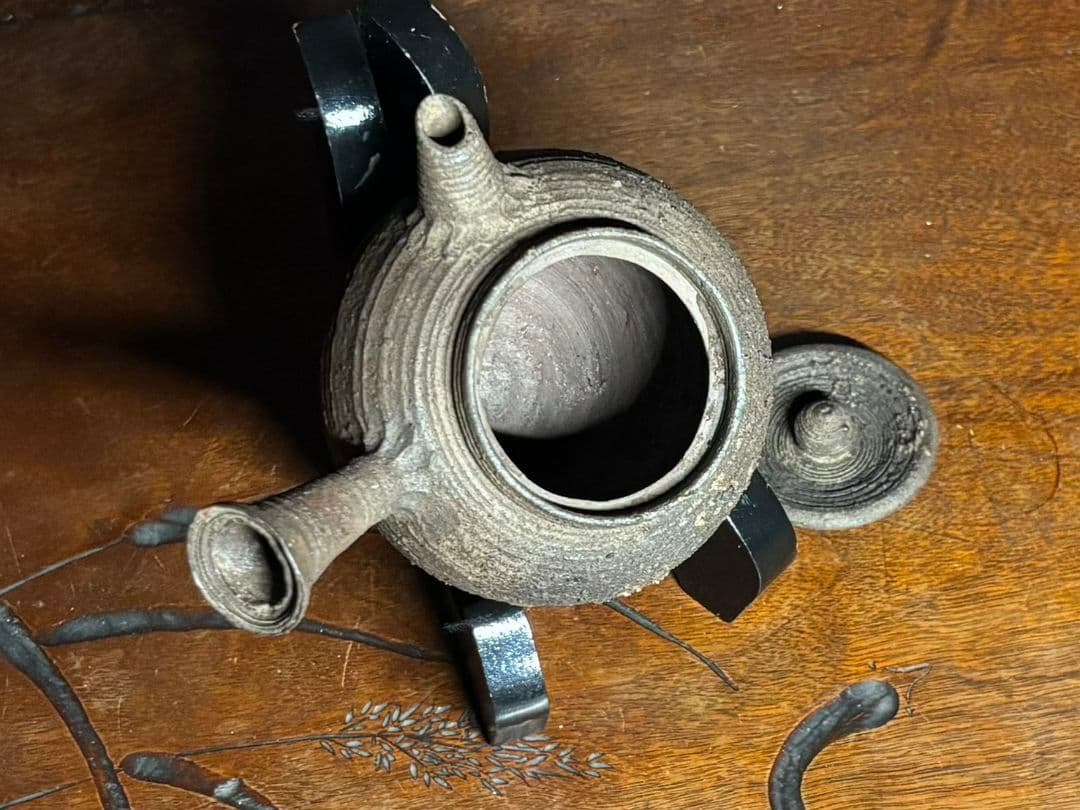 南蛮焼　横持手急須　昌平　寶山　雲林院寶山　煎茶道具