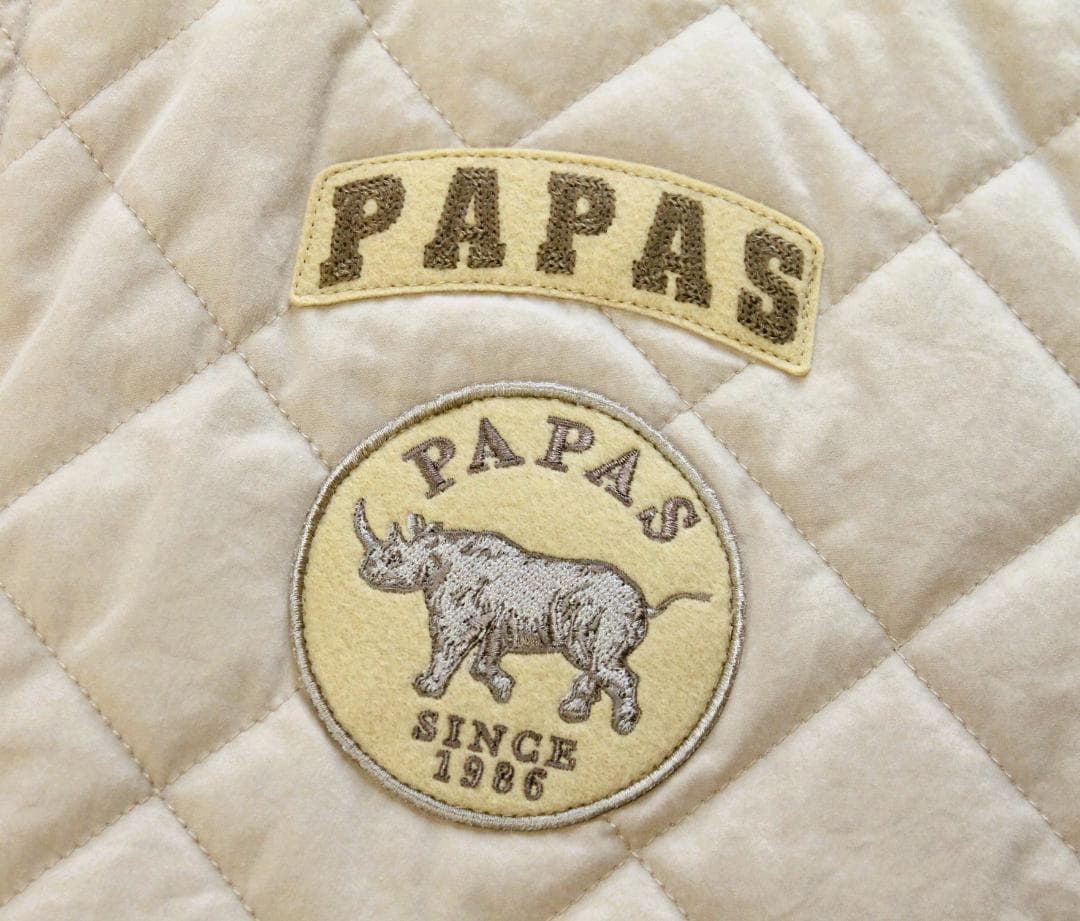 極美品/5万円』PAPAS パパス ベスト『リバーシブル中綿入りキルティング