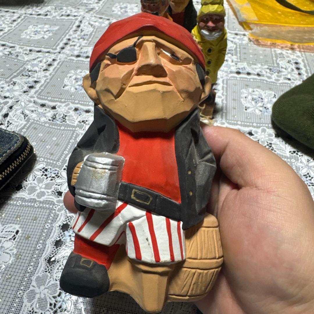 【木彫り人形】船乗り・漁師モチーフ 木彫フィギュア 4体セット 民芸 オブジェ