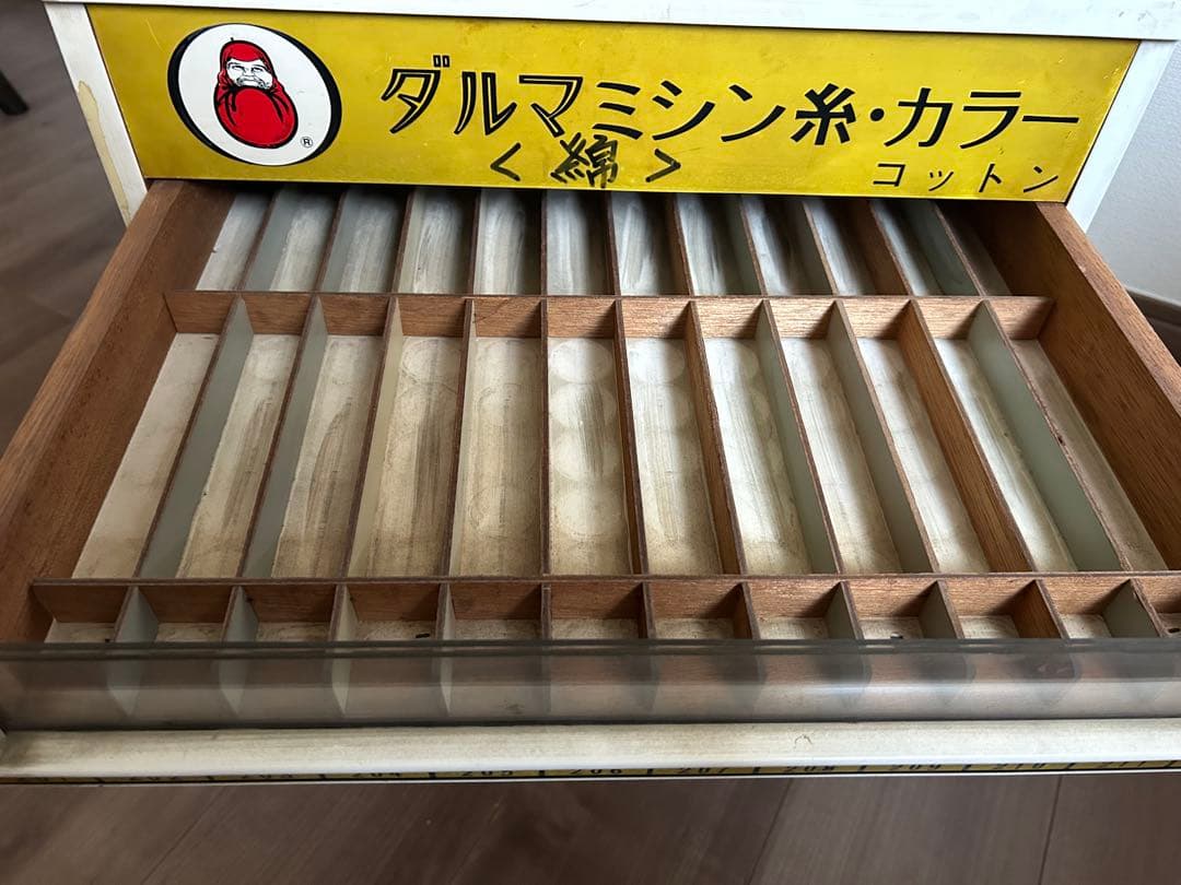 糸ケース　什器　糸　未使用　ダルマミシン　収納棚 引出し　レトロ 陳列棚
