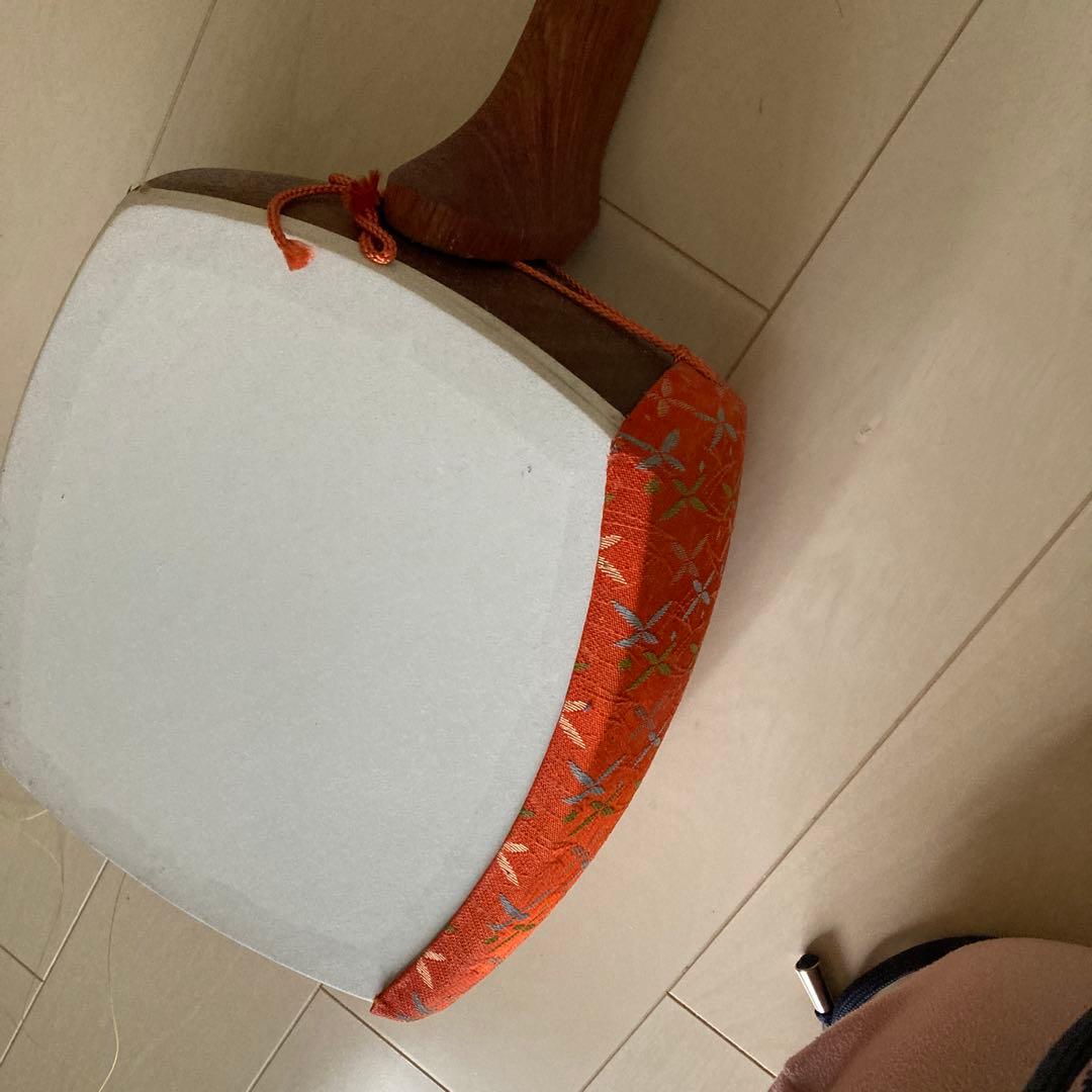 三味線本体 白/オレンジ 木製