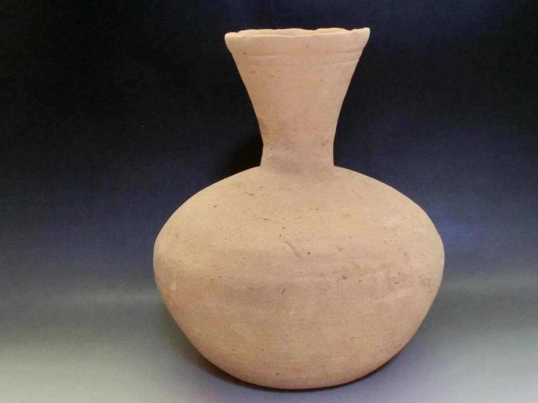 土器■須恵器 発掘品 下蕪 丸壺 花瓶 大壷 古美術 時代物 骨董22.8cm■