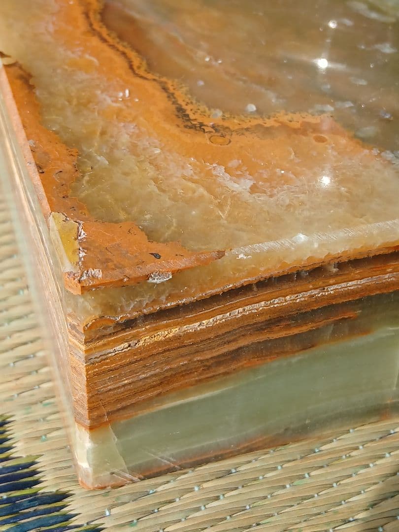 お引き取り専用　グリーンオニキス(オニックス)　天然大理石　円柱型飾り台ポール