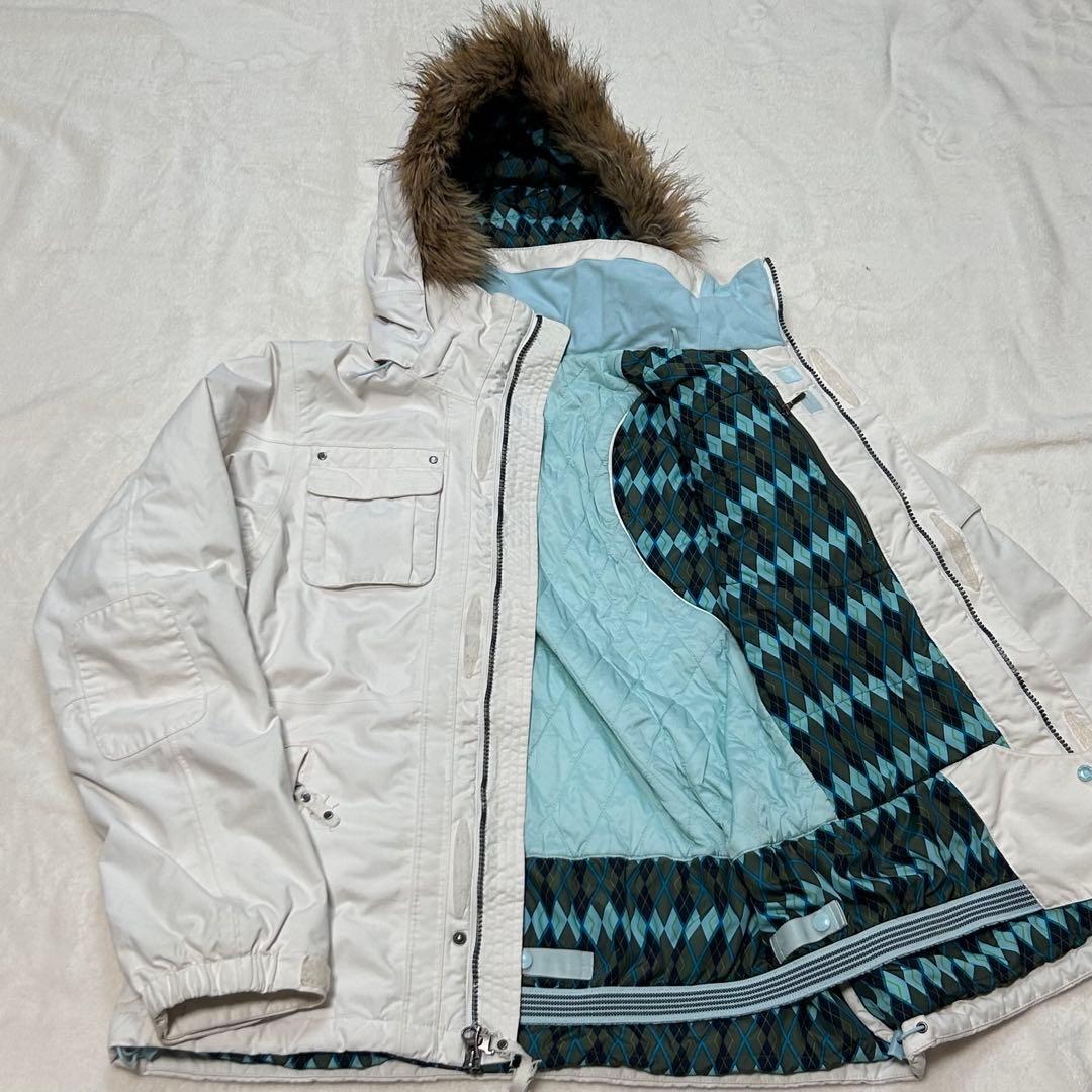 THE NORTH FACE レディース スノージャケット 白 アーガイル柄