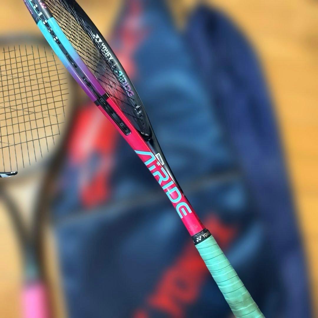 YONEX 軟式テニスラケット2本、ボール3個セット 後衛 ラケットケース付