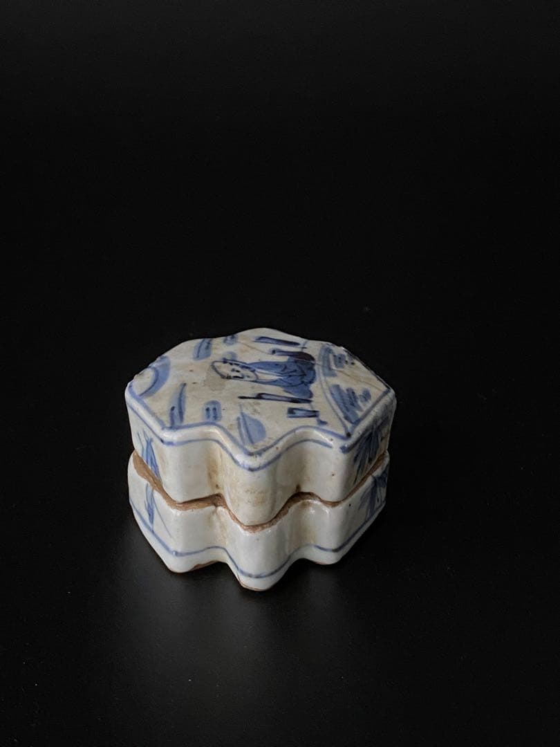 染付 松皮菱香合 型物