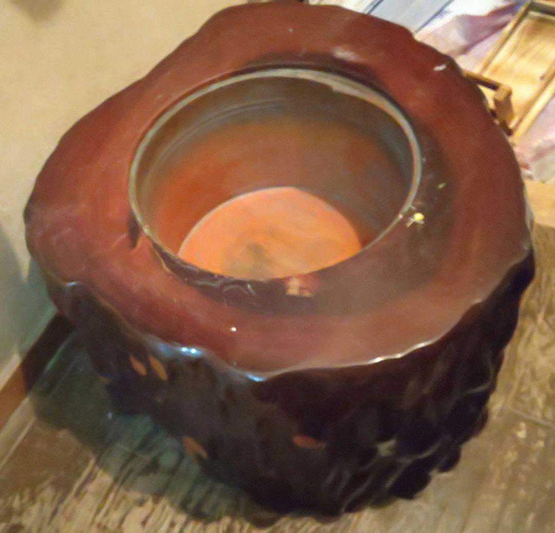 状態良！火鉢 天然木 切り株 古民家 くりぬき火鉢 たのメル便