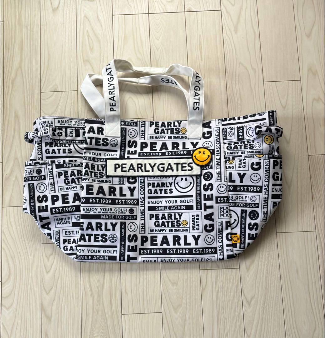 パーリーゲイツ　ロッカーバック　ニュースペーパー柄