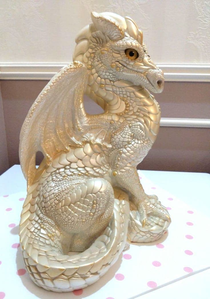 美品「Windstone Editions」ホワイトドラゴン☆オブジェ置物☆竜