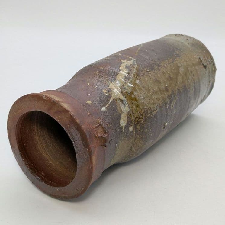 岡山県重要無形文化財 藤原建 備前焼 花入 共箱共布 花器 花瓶 フラワーベース