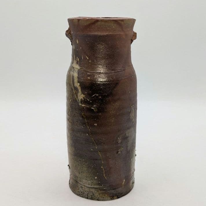 岡山県重要無形文化財 藤原建 備前焼 花入 共箱共布 花器 花瓶 フラワーベース