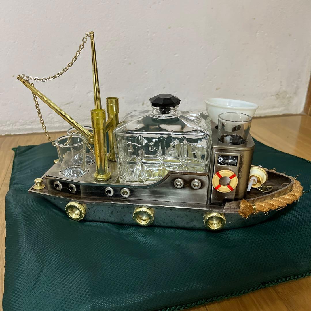 昭和　レトロ　船型　ウイスキーセット　オルゴール付き