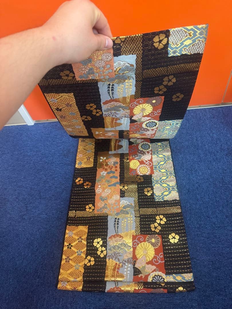 2693袋帯 古代彫金紋 西陣織 金糸　高級上質上品　約440cm 未使用