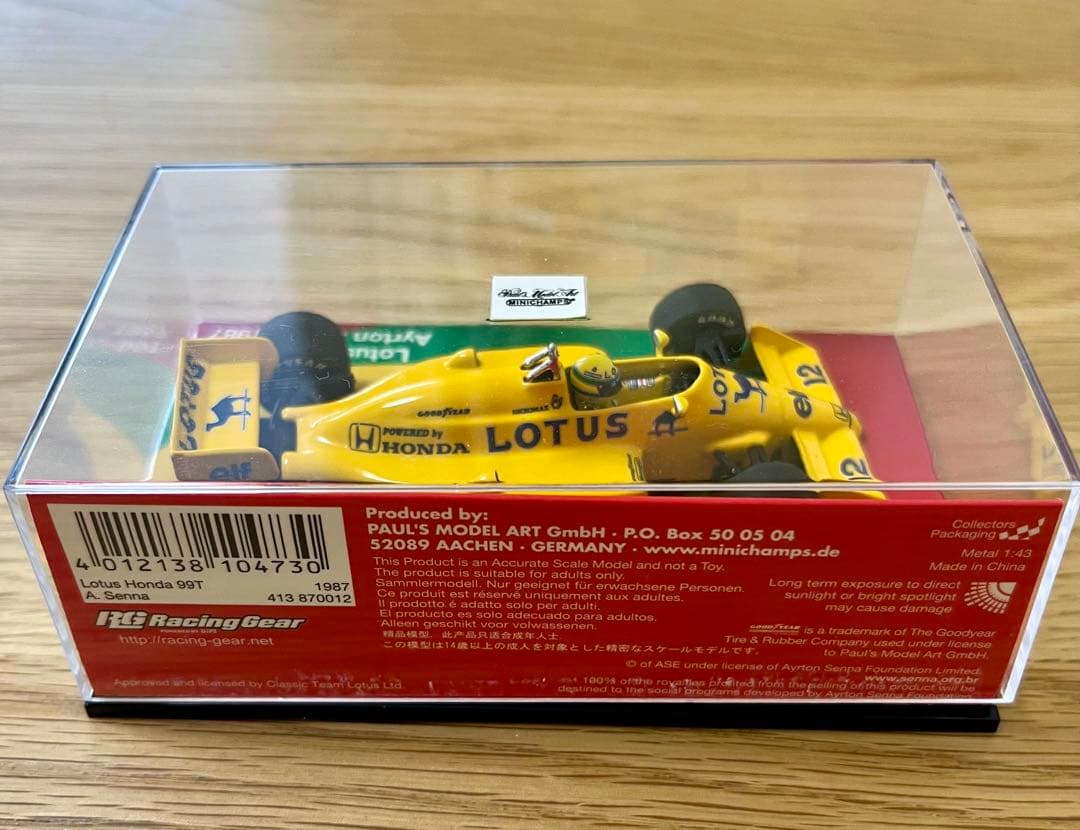 ミニチャンプスF1 ロータスホンダ99T A.セナ 生誕50年限定版 1/43