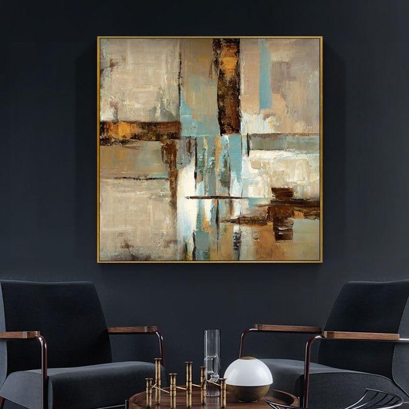 純正な手描きの油絵アメリカの抽象的な装飾画玄関通路の壁画