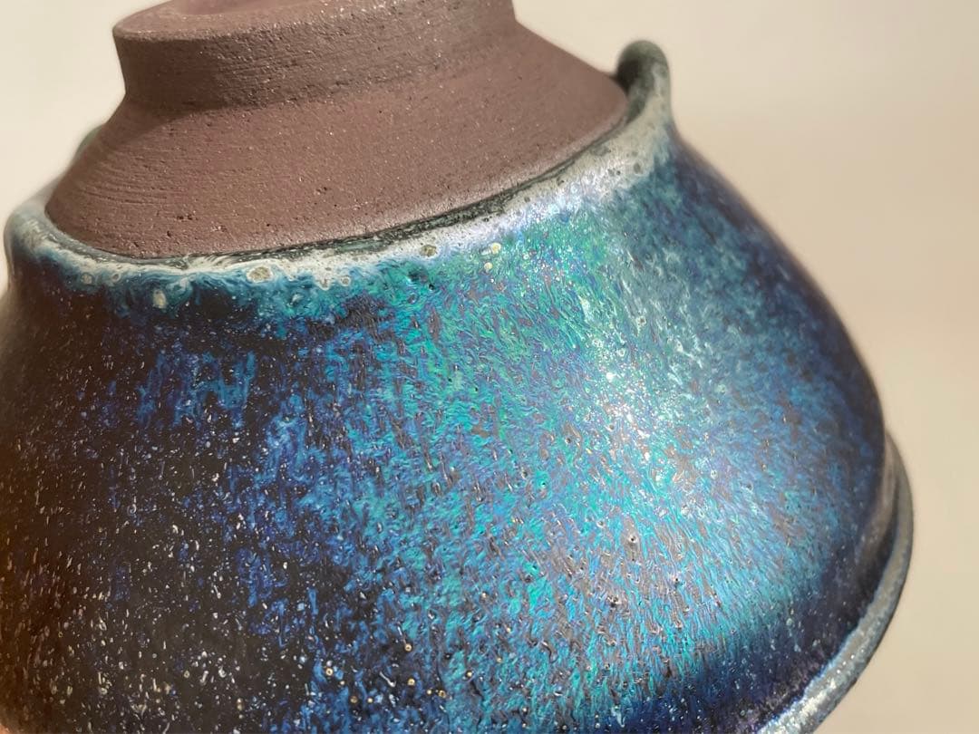 陶芸家　長江惣吉　燿変　天目　錦　茶碗　茶盌　抹茶碗　天目盌　共箱