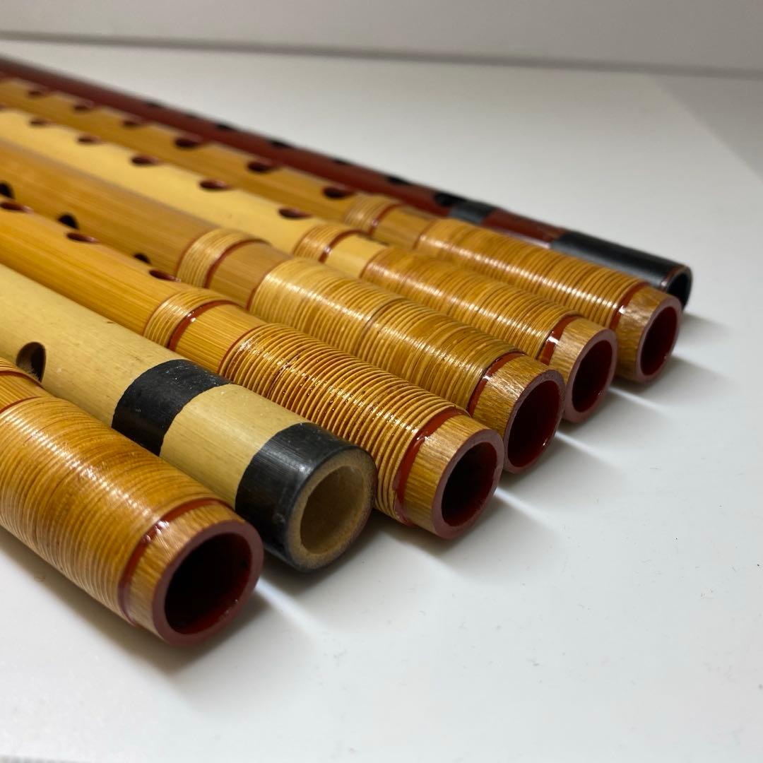 喜月銘等　竹製　横笛7点　約36.1〜46㎝　東さ8-0110①