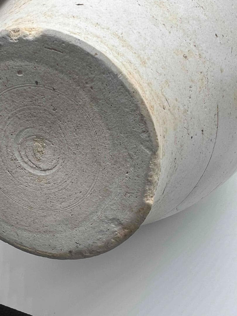 唐時代 白磁双龍耳大尊 巩県窯白瓷 【旧家旧蔵】　希少貴重　花入(B-68)