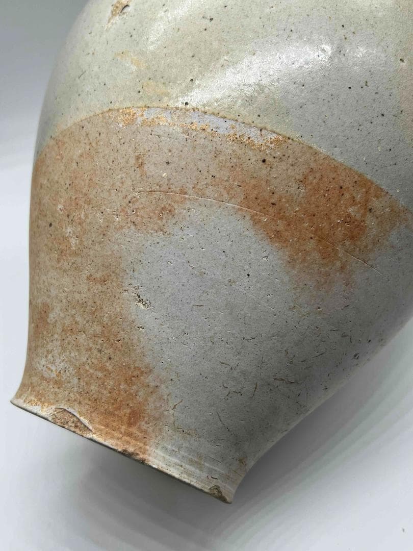 唐時代 白磁双龍耳大尊 巩県窯白瓷 【旧家旧蔵】　希少貴重　花入(B-68)