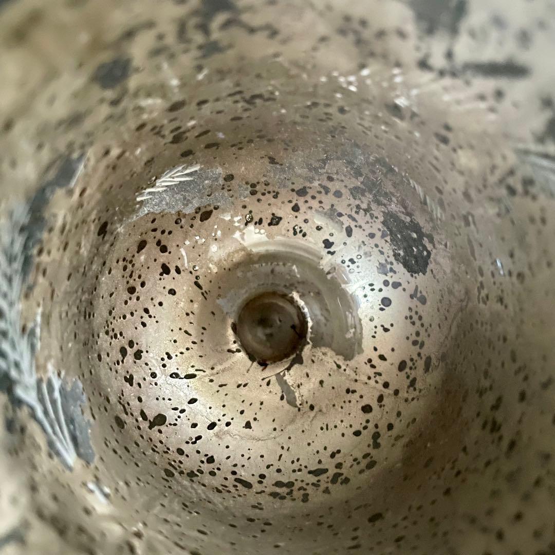 大きなメルキュリーグラス　キャンドルホルダー　フランスアンティークヴィンテージ