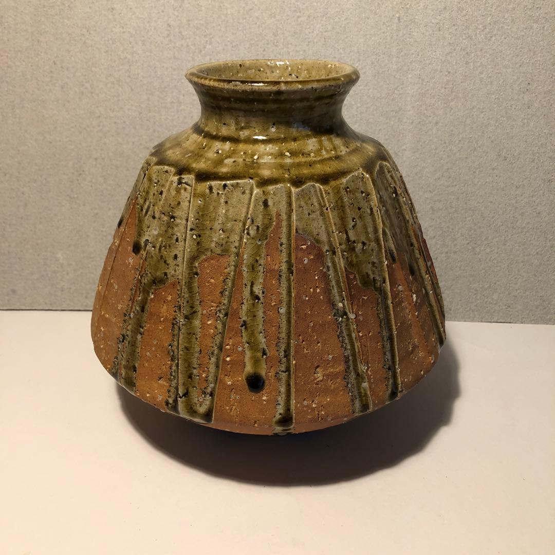 【未使用】信楽焼　高橋楽斎作　花壺