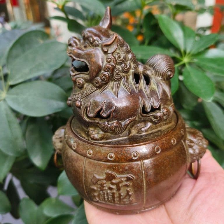 ダックのネコ香炉 茶道具　香道具 工芸品 美術品 置物