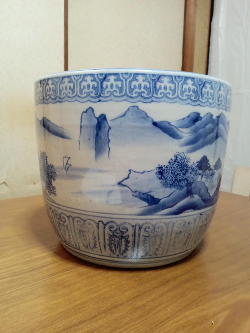 火鉢　特大　手あぶり火鉢　伊万里　有田　瀬戸　植木鉢　メダカ鉢　骨董