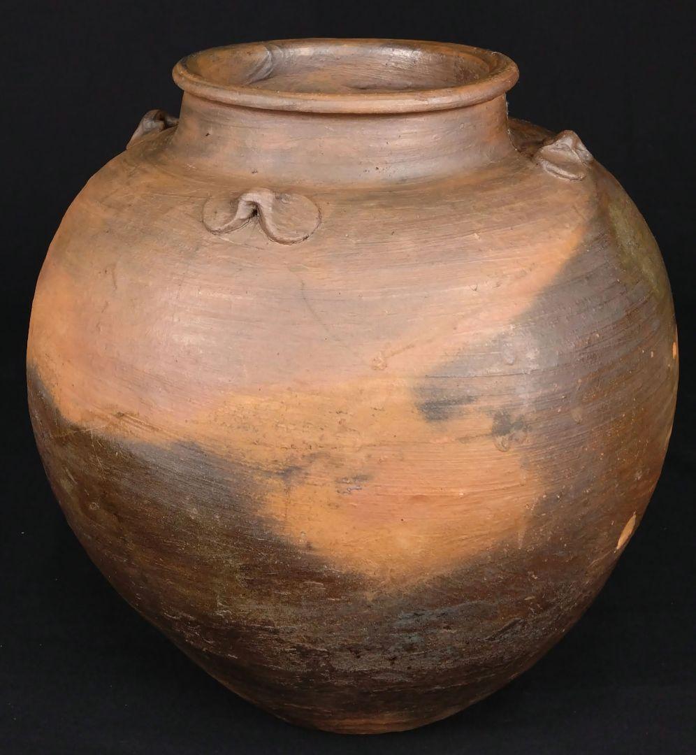 抜群 備前焼 古備前 窯変 四耳葉茶壺 桃山時代 骨董 古美術 茶道具 逸品