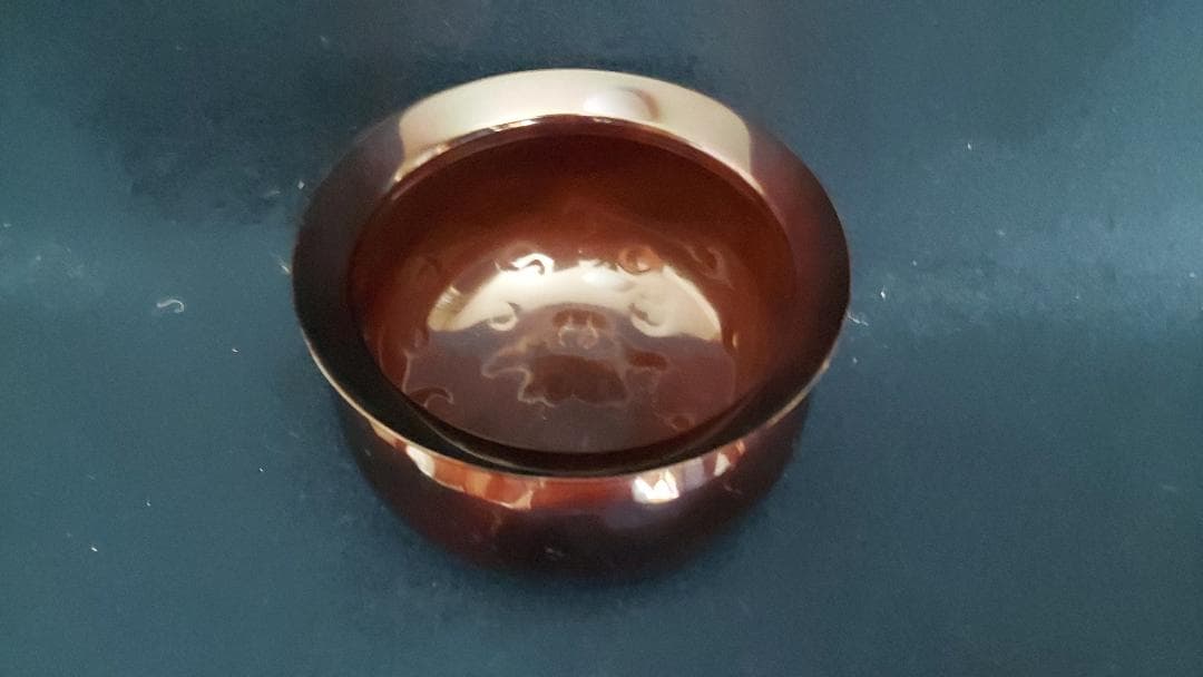 建水　エフゴ形　唐銅「不審庵」伝来形写　千家十職　中川浄益作　共箱　外箱