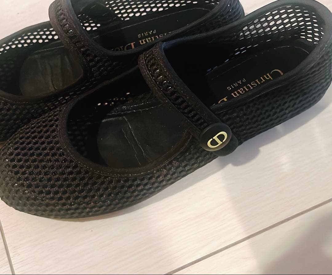週末お値引き‼️DIOR メッシュバレエシューズ　BLACK