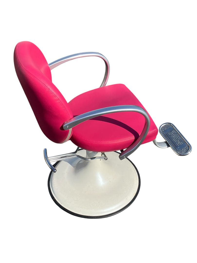 美容室用 セット椅子 スタイリングチェア 油圧昇降式 店舗什器 お洒落 ピンク色