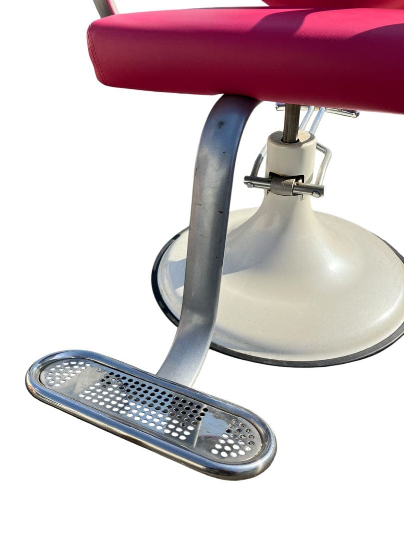 美容室用 セット椅子 スタイリングチェア 油圧昇降式 店舗什器 お洒落 ピンク色