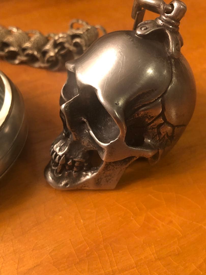 ビンテージ　スカル　髑髏　骸骨　インダストリアル　ドイツ　懐中時計　アンティーク
