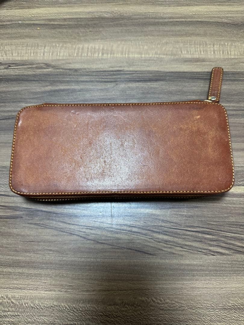 ブラウンレザー筆箱 5本収納