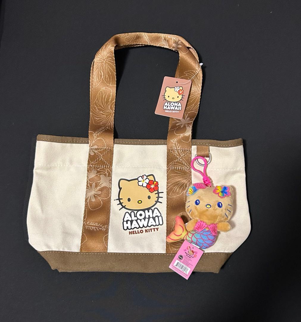 【未使用】ハワイ abcstore 日焼けキティ トートバッグ ぬいぐるみセット