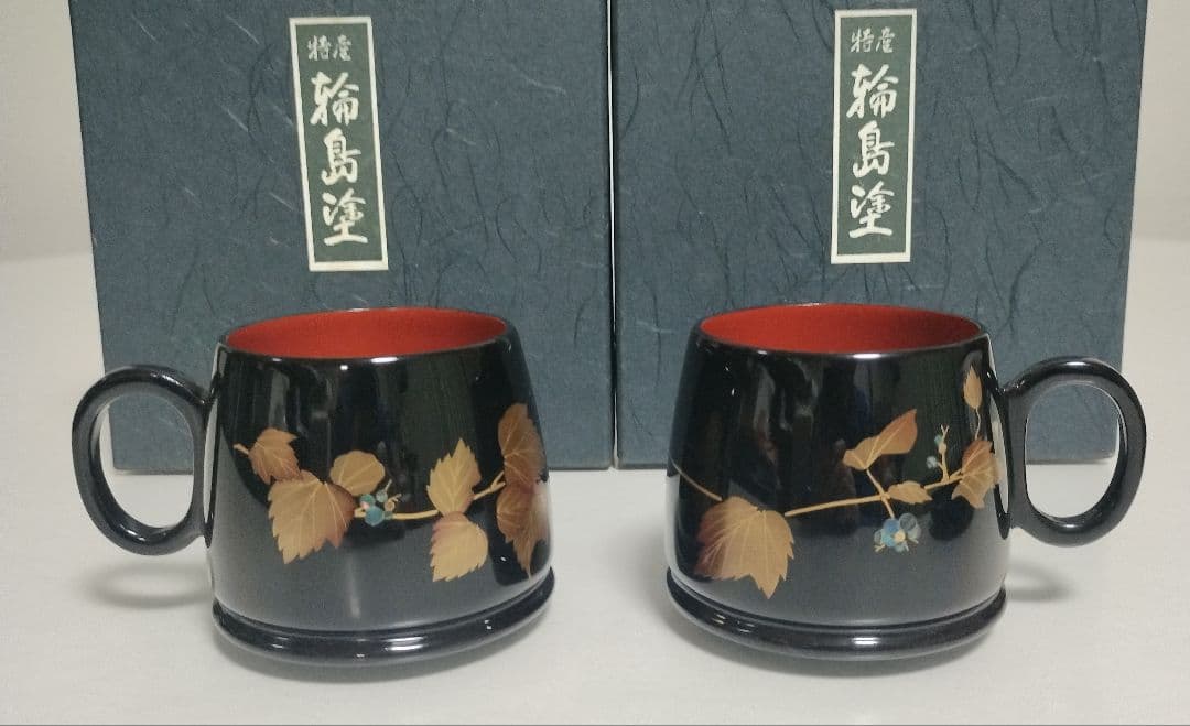 輪島塗　コーヒーカップ＆ソーサー　2客セット　作家もの