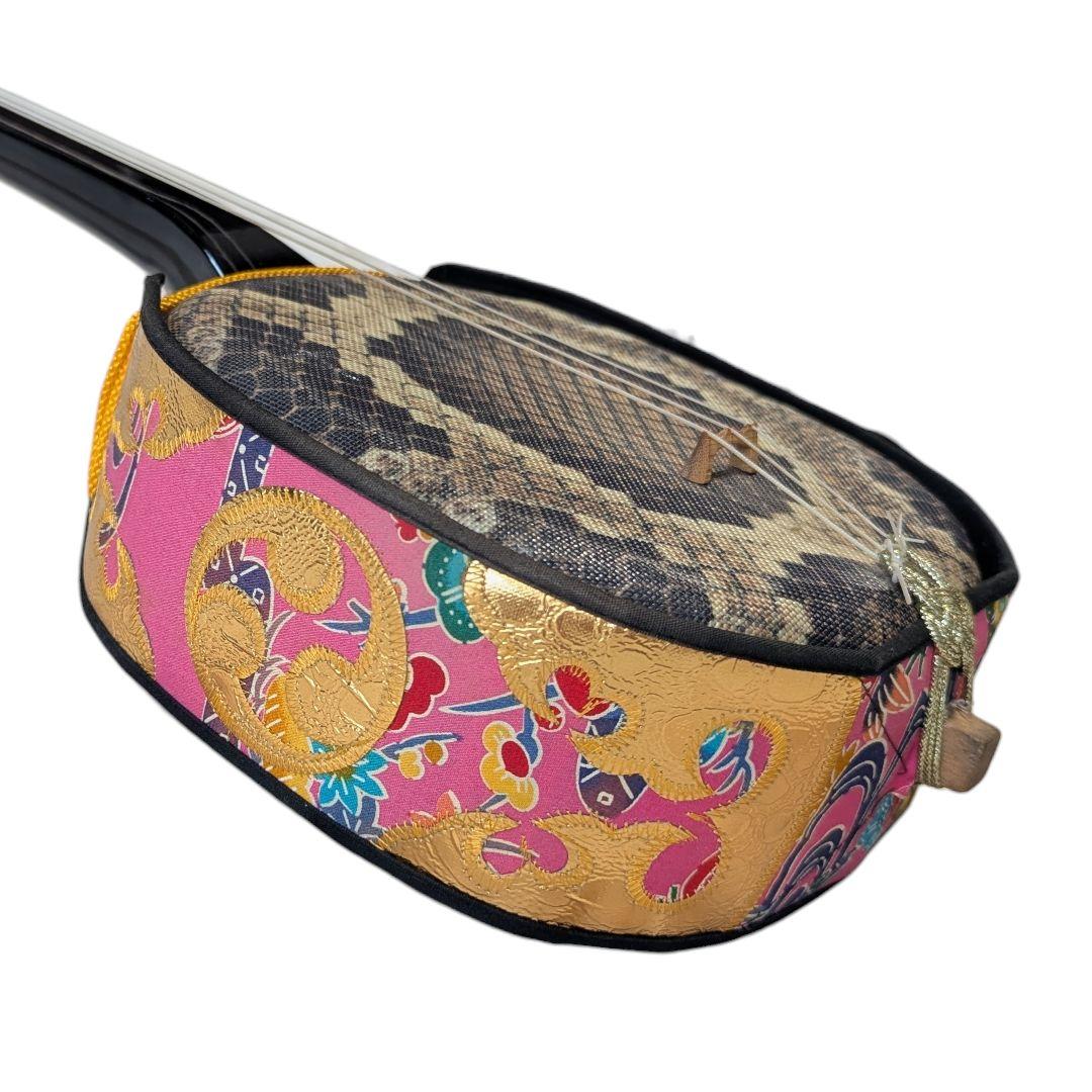 【美品】沖縄三線　三線　人工皮　ケース付き　初心者　入門セット