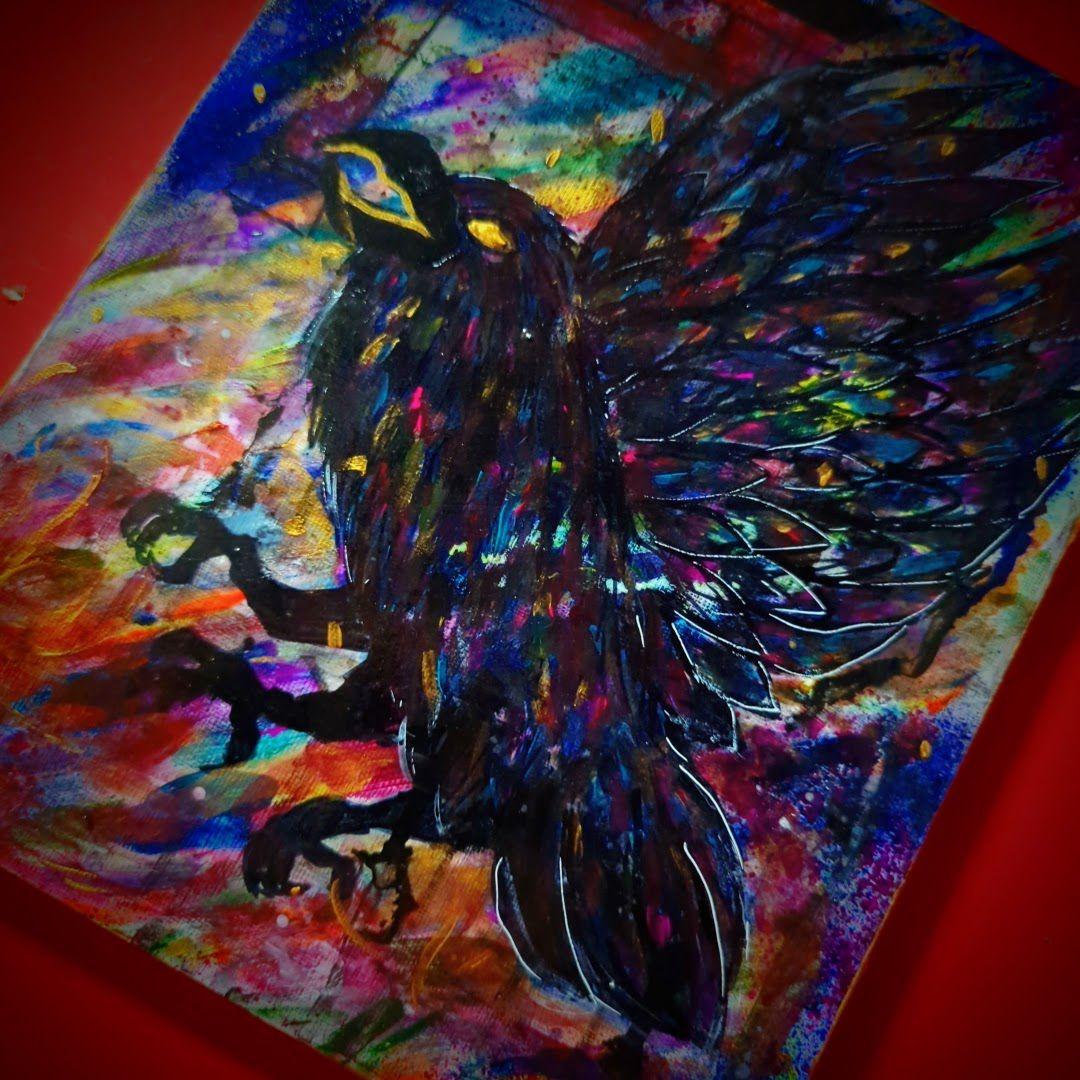 【一点物/原画】八咫烏と鳥居【F3号】【一点物/原画】